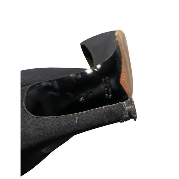 YVES SAINT LAURENT Women Pumps Size 7 Black D'orsay Pointy Toe Heels Career Work - Picture 7 of 16